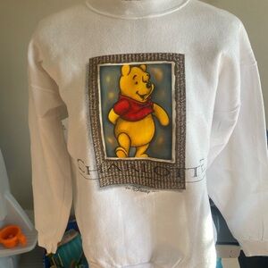 Vintage 90s Charlotte NC Disney White Top with Winnie the Pooh in Red